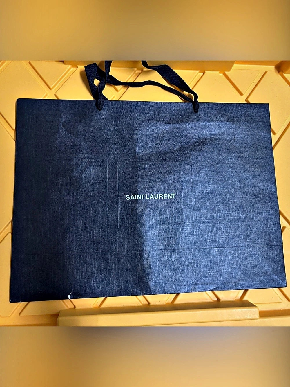 Saint Laurent Paper Shopping Bag Tote in Blue